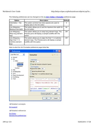 Workbench user guide