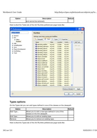 Workbench user guide