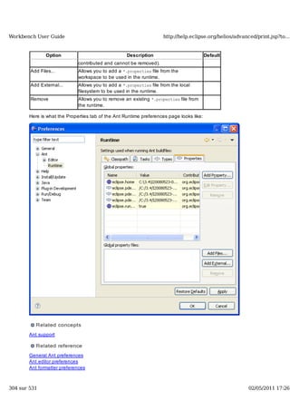 Workbench user guide