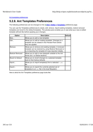 Workbench user guide