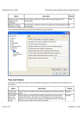 Workbench user guide