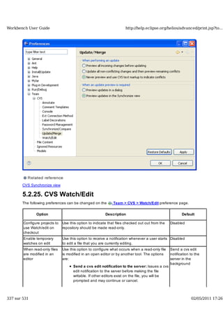 Workbench user guide