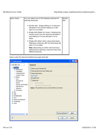 Workbench user guide