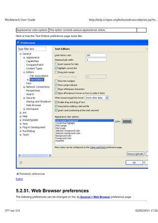 Workbench user guide