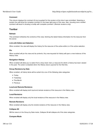 Workbench user guide