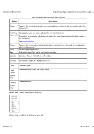 Workbench user guide