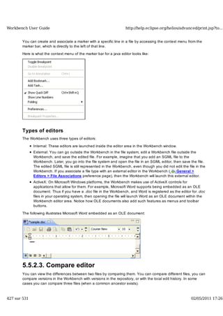 Workbench user guide
