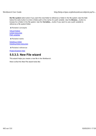 Workbench user guide