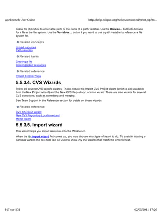 Workbench user guide