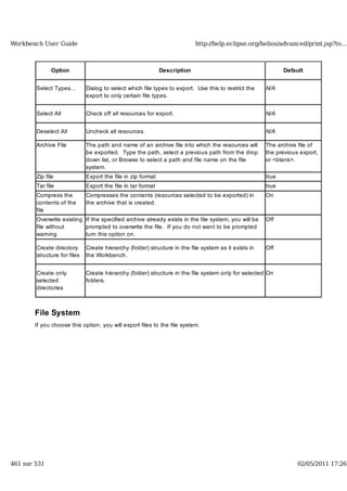 Workbench user guide