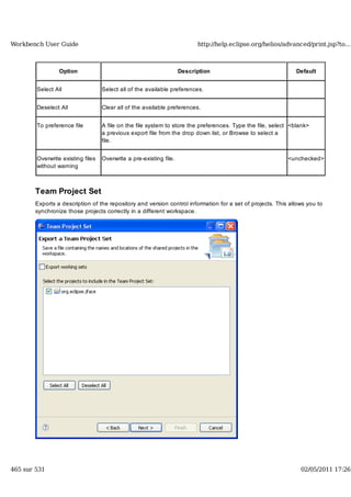 Workbench user guide