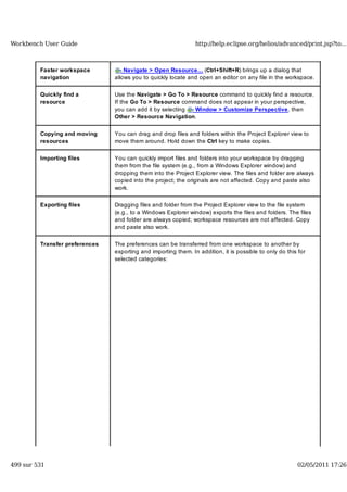 Workbench user guide