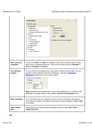 Workbench user guide