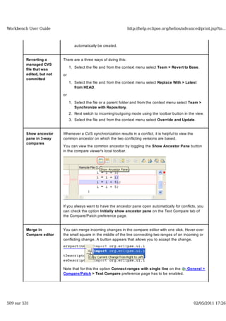 Workbench user guide