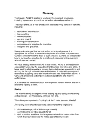 Workbook equality act 2010 | DOC