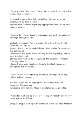Process Comments Examples Workbook for Designing a Process Evaluation | DOCX