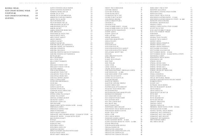 Mountain Horse Jacket Size Chart