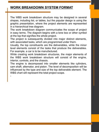 Work Breakdown Structure in Construction Management | PDF