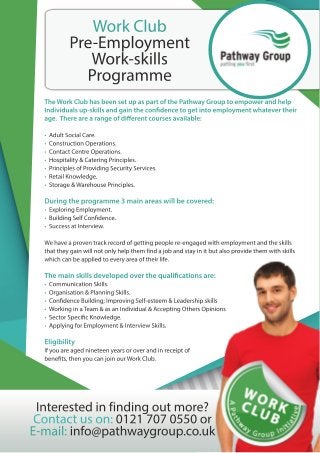 Work Club - Pathway Group (Leaflet for Service Providers)