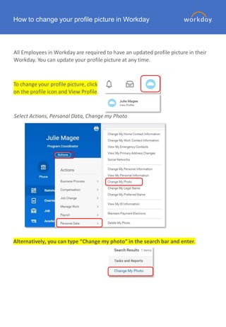 How to change your profile picture in Workday
All Employees in Workday are required to have an updated profile picture in ...