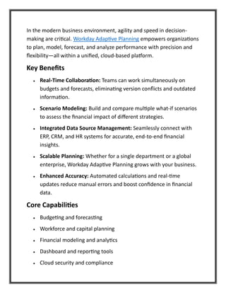 Workday Adaptive Planning: Transforming Business Forecasting and ...