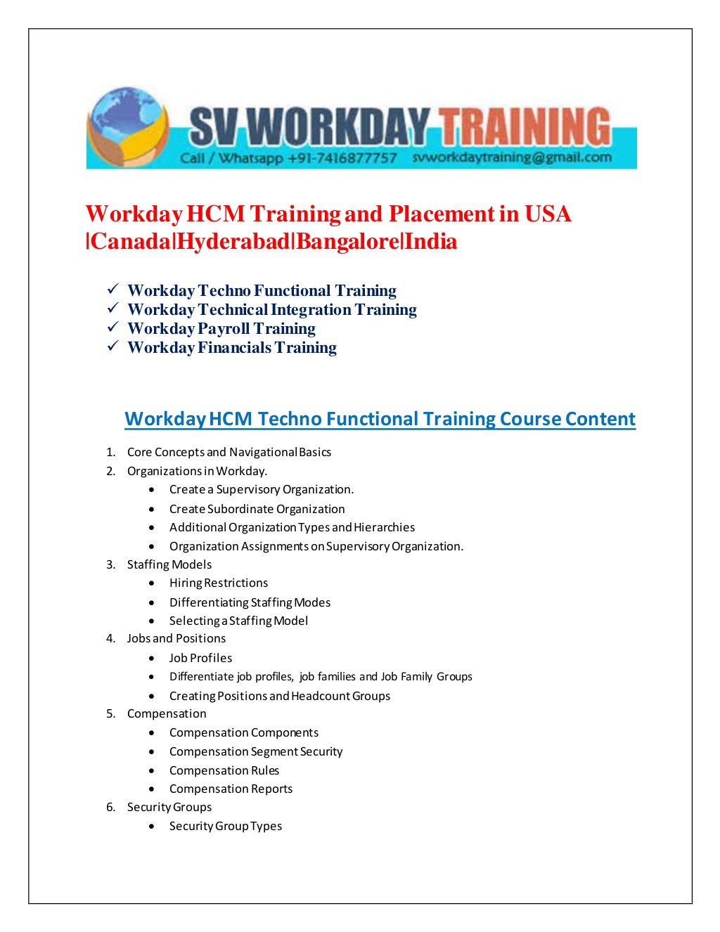 Best Workday HCM Training and Placement in USA |Canada|Hyderabad|Bang…