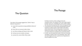 The Passage
The Question
 