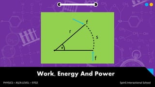 Work, Energy And Power
PHYSICS – AS/A LEVEL – 9702 SpInS Interactional School
 
