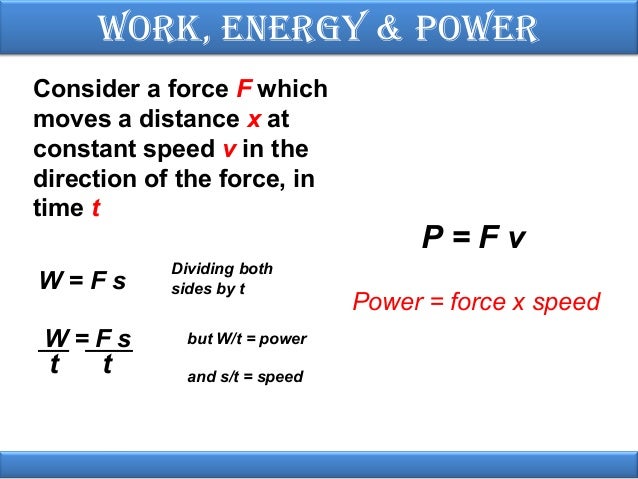 Work Energy Power Physics
