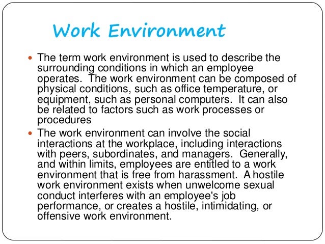 thesis about working environment
