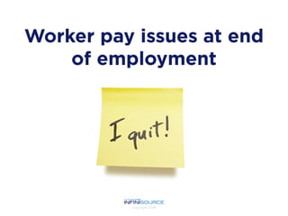 Worker pay issues at end of
employment
 