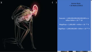 10
September 2018 / © 2018 IBM Corporation
Exascale = 1,000,000,000,000,000,000 or a
billion billion = 10 ** 18
Megaflops = 1,000,000 = million = 10 ** 6
Gigaflops = 1,000,000,000 = billion = 10 ** 9
Human Brain
= 20 Watts (COOL!)
 