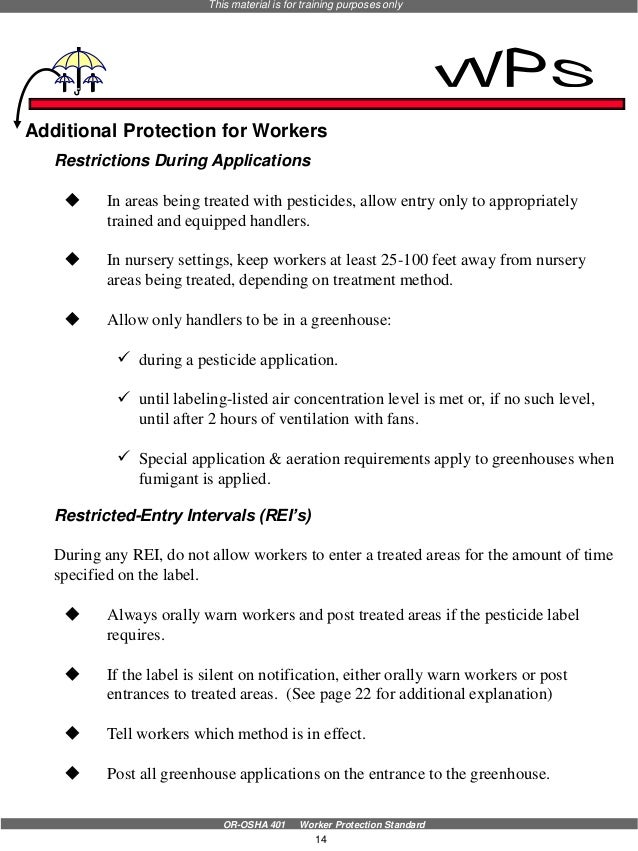 Worker protection standard