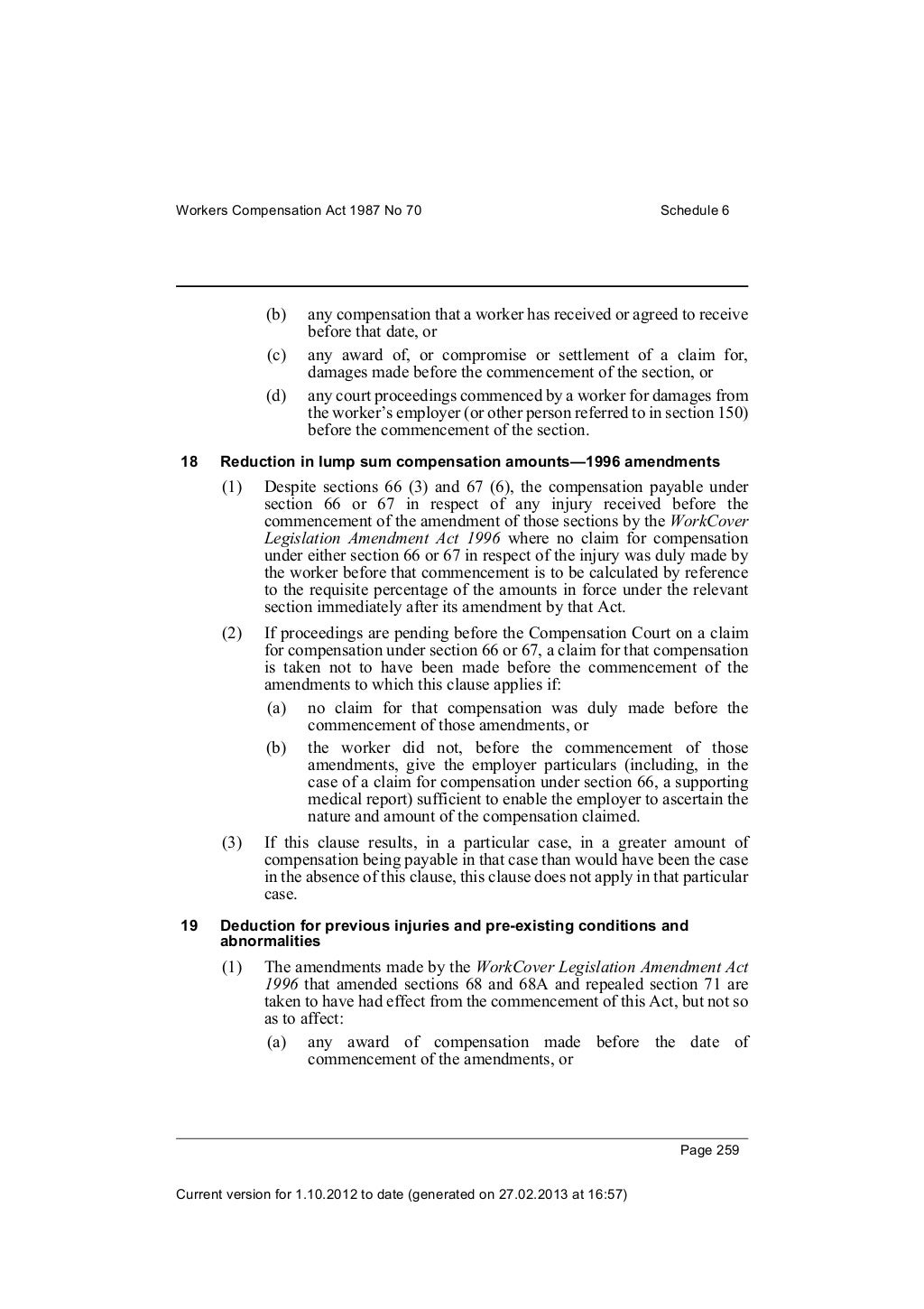 Workers compensation Act 1987