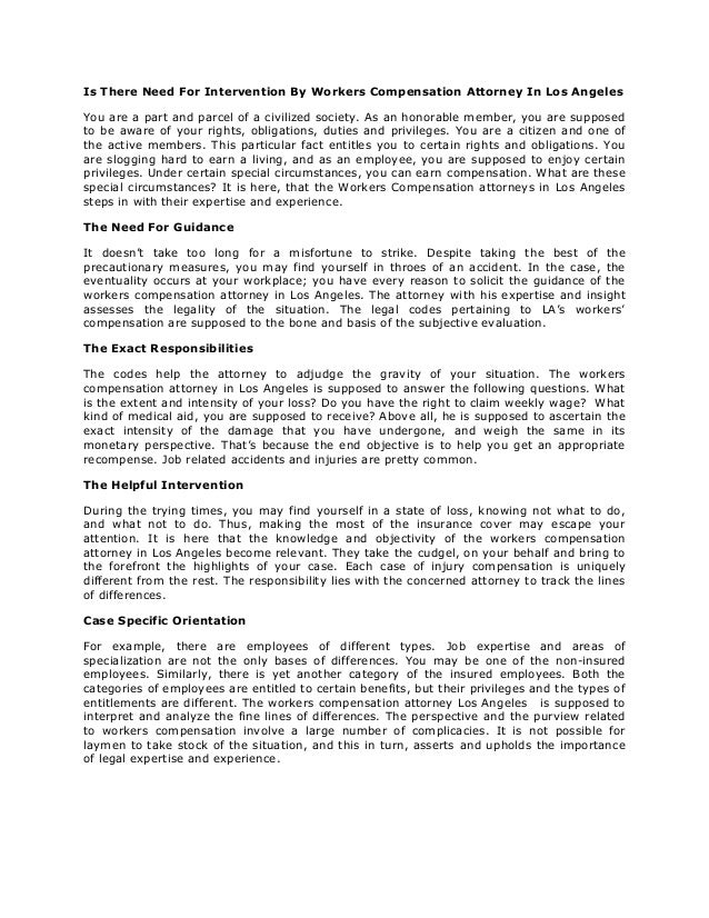 Workers Compensation Attorney los angeles