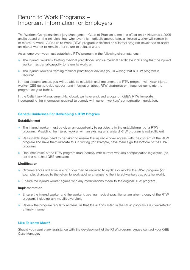 Workers Compensation, Injury Mngt Handbook WA