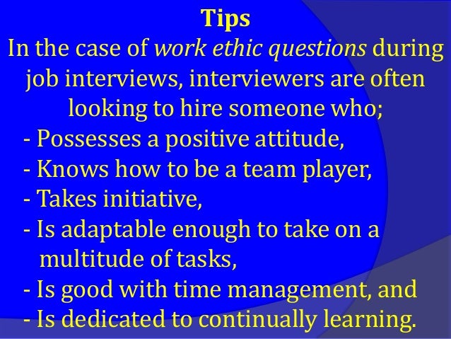 work ethic questions