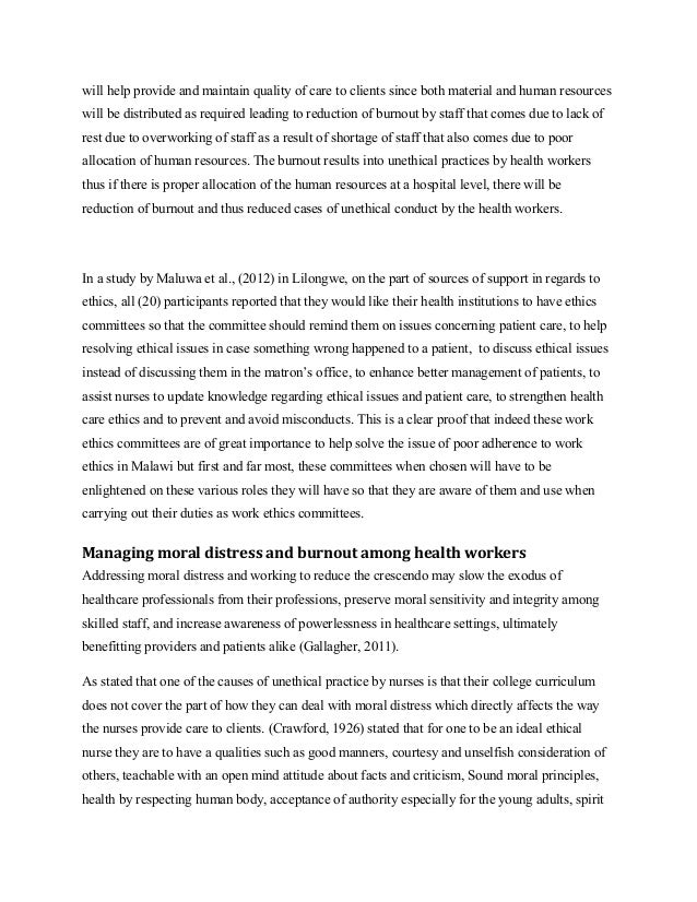 Work ethics among health workers in malawi
