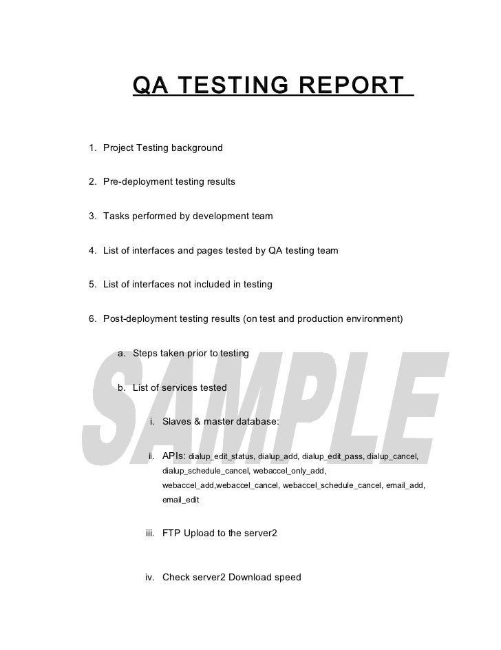 Work Example(Testing Report)
