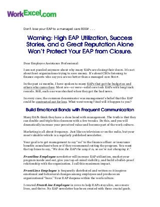EAP Resources and EAP Employee Assistance Program Tools and Training | PDF