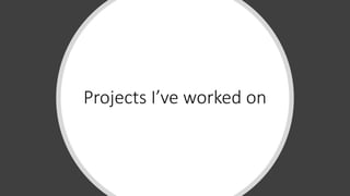 Projects I’ve worked on
 