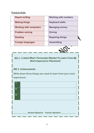 Work Experience 1 Learner S Record Pdf Work Experience 1 Learner S Record Pdf