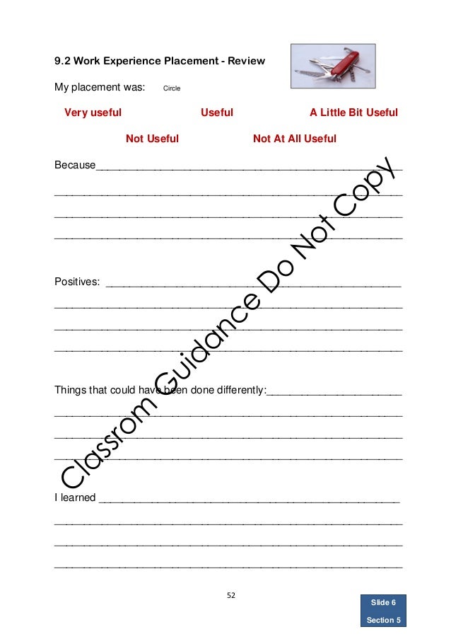 work experience level 4 learners record