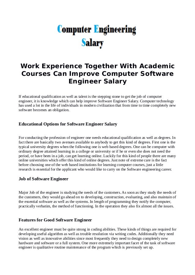 Work experience together with academic courses can improve computer s… Work experience together with academic courses can improve computer s…
