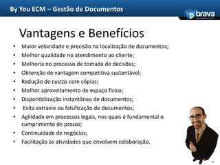 ByYou ECM – Gestão de DocumentosPrincipais CaracterísticasColaboração na WebMúltiplos tipos de conteúdoIndicação de LeituraUpload e DownloadAnexosPropriedades do DocumentoEdiçãoVersões e revisões ValidadeAprovaçãoCheck-in e check-outEnvio de e-mailLixeirainteligente17Publicação