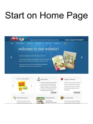 Start on Home Page
 