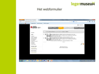 Het webformulier

 