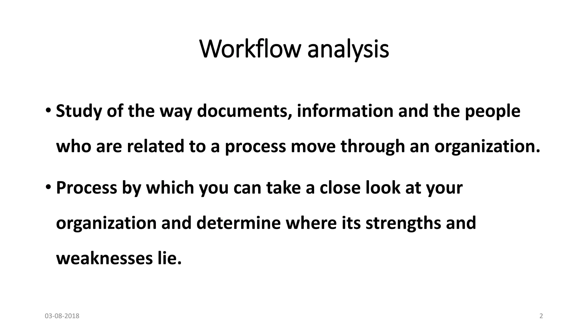 Workflow Analysis Paper Example Workflow analysis | PPTX