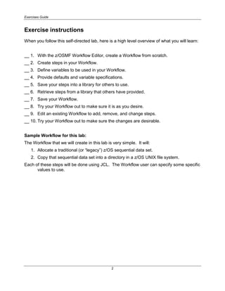 z/OSMF Workflow Editor Lab - Try it out on your z/OSMF system | PDF