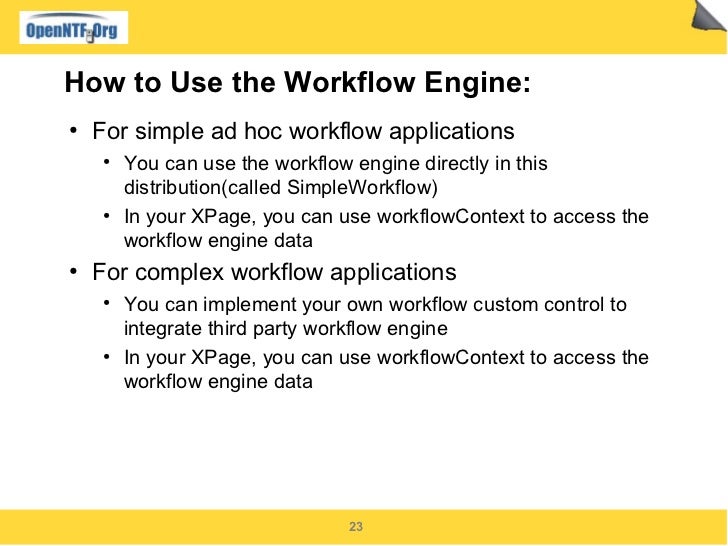 Workflow for XPages